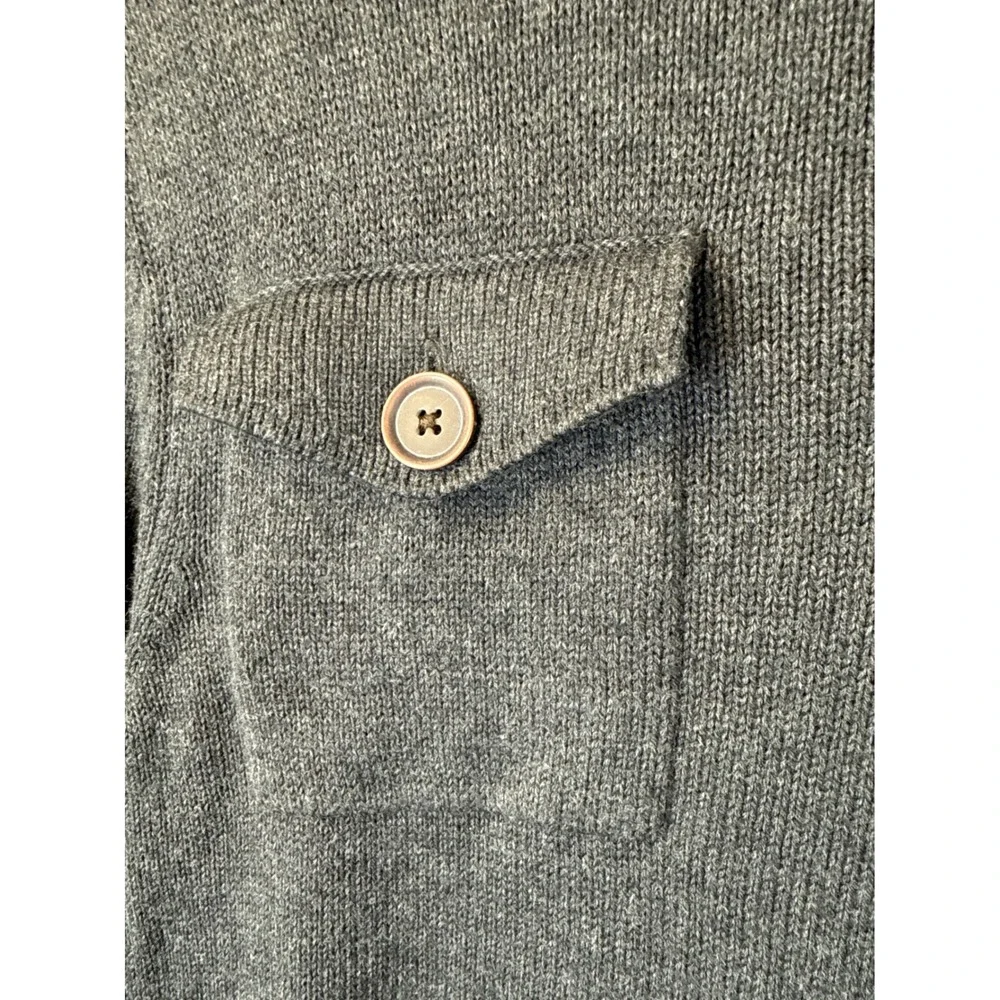 NWT Banana Republic Gray Mock Neck Button Pullover Sweater Men Size S Preppy Top